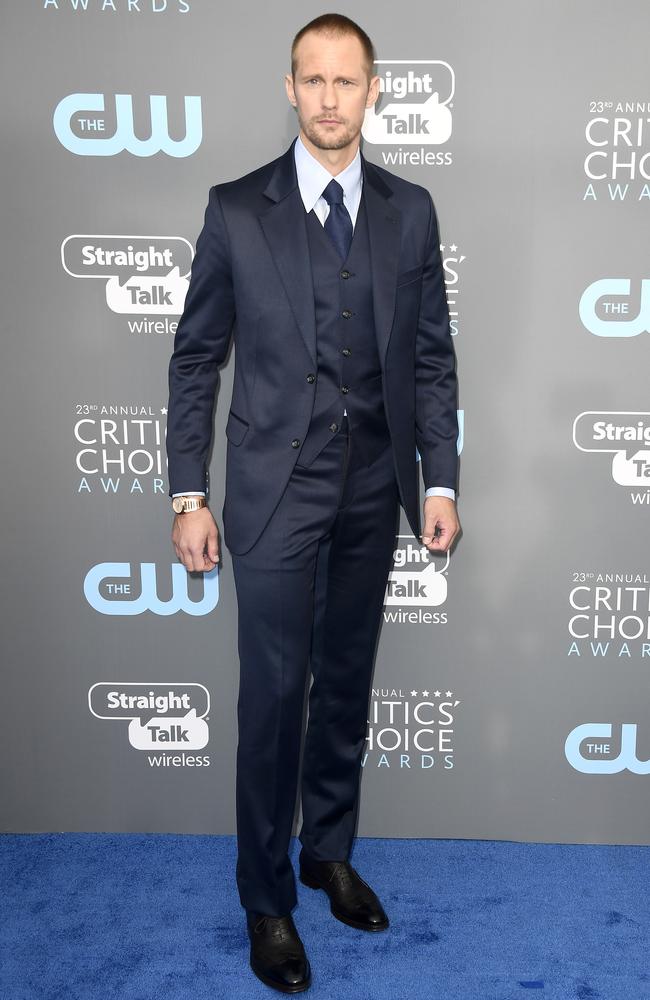 Alexander Skarsgard attends The 23rd Annual Critics’ Choice Awards at Barker Hangar on January 11, 2018 in Santa Monica, California. Picture: Getty