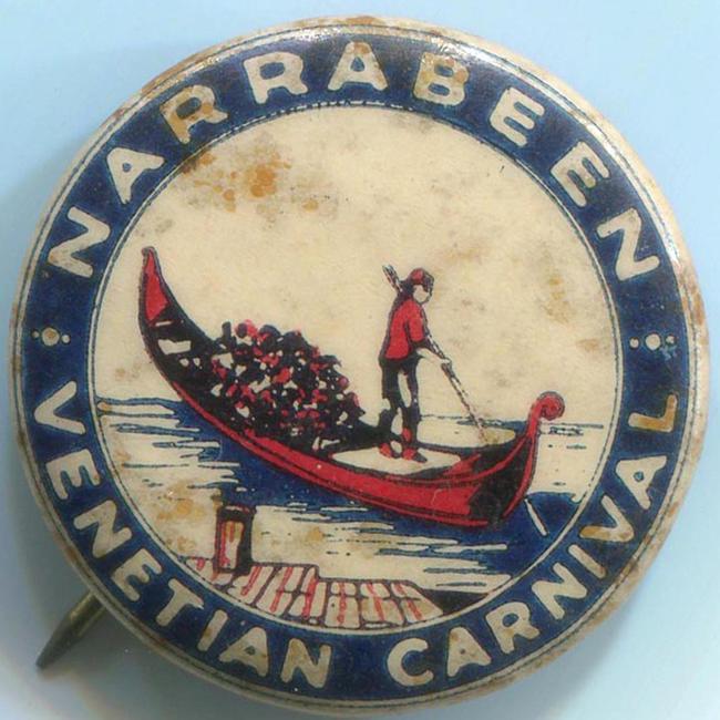 Narrabeen Venetian Carnival badge. Northern Beaches Library