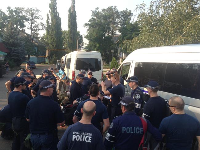 Australian Investigators prepare to leave Soledar for the MH17 crash site in the Ukraine.