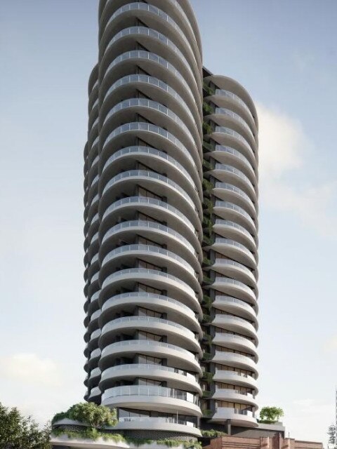 Perspective of a proposed building on a neighbouring site at Coolangatta. .