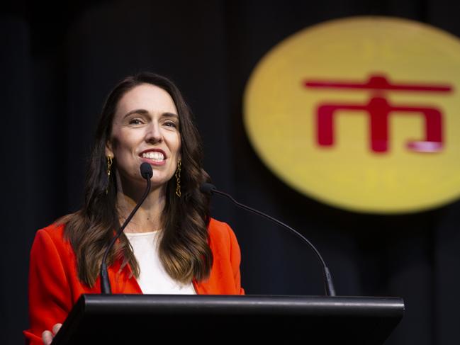 AUCKLAND, NEW ZEALAND - JANUARY 30: Prime Minister Jacinda Ardern speaks to a large crowd at the opening event of the Chinese event at the ASB Showgrounds on January 30, 2021 in Auckland, New Zealand. Auckland's annual Chinese New Year festival has been running for nearly 30 years. The 2021 festival celebrates the year of the Ox. (Photo by Greg Bowker/Getty Images)