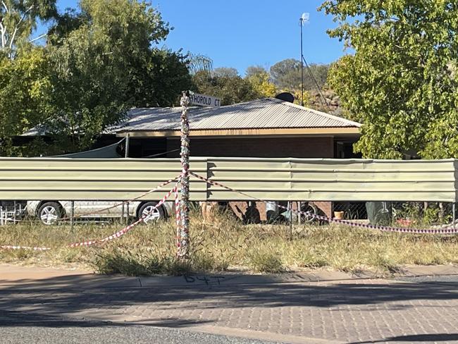 A child has died in hospital after they were found unresponsive inside a home on Thorold Court, Larapinta. Picture: Laura Hooper