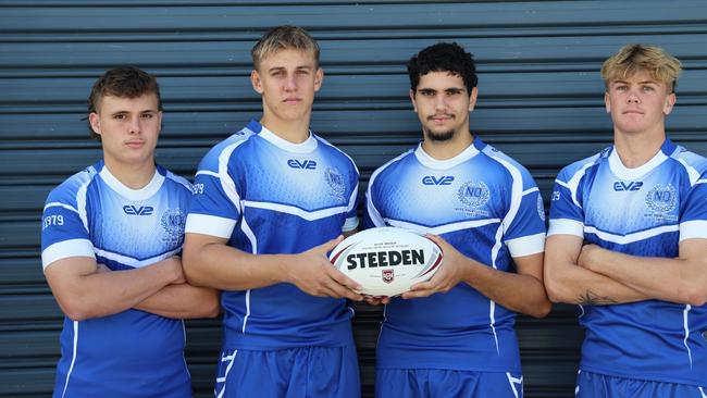 Kaiden Lahrs (second from the left) has been named to captain Northern in the QSS schoolboys Rugby League State Championship