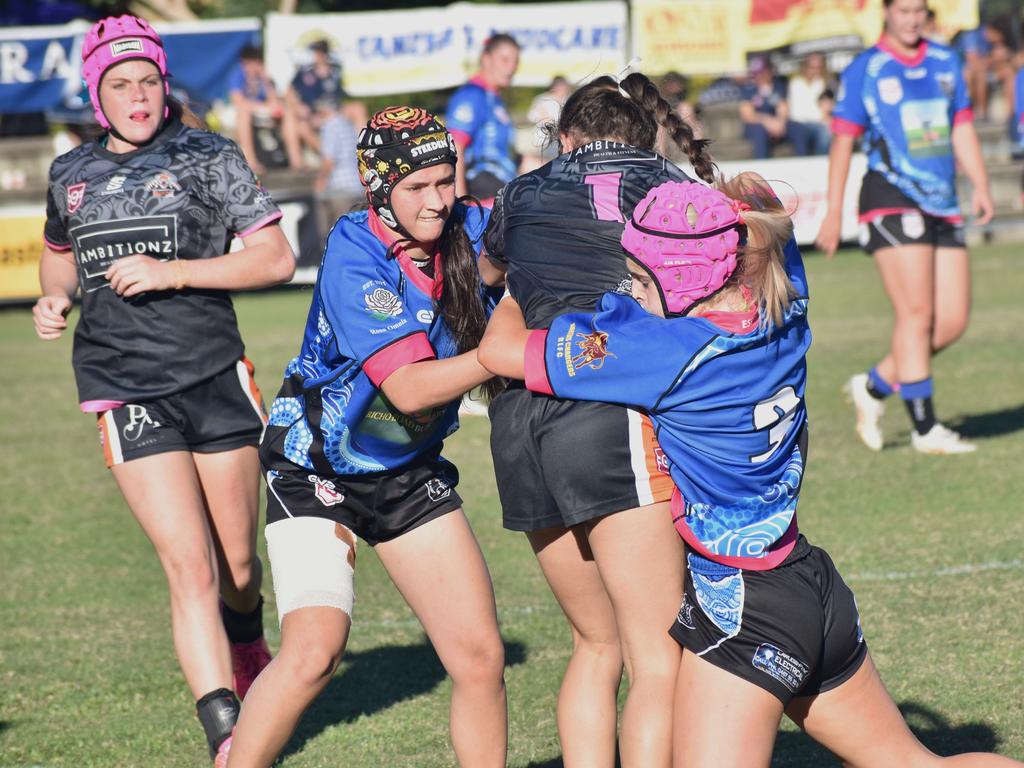 Rocky Junior League grand finals, under-17 girls, Rockhampton Tigers versus Norths, Rugby Park, on June 8, 2024.