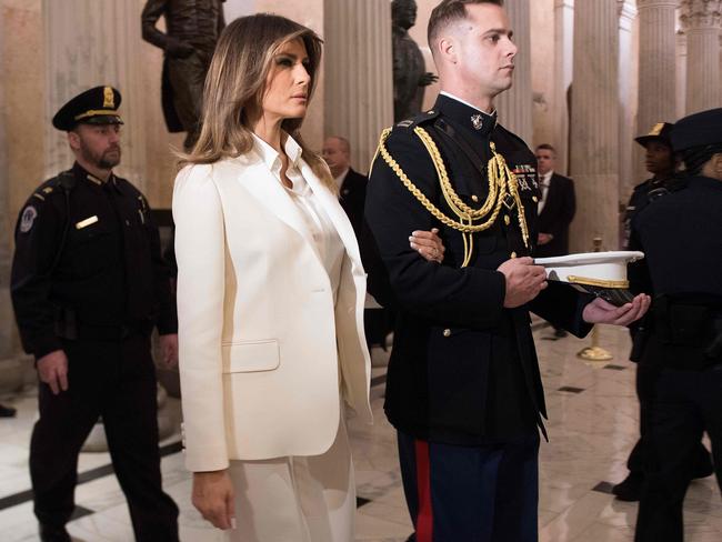 US First Lady Melania Trump departs the US Capitol after US President Donald Trump's State of the Union address. Picture: AFP/Jim Watson