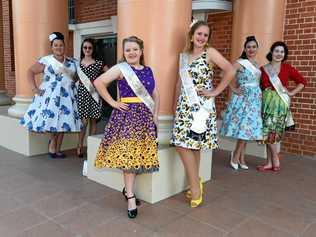 Rockin' Maryborough Vintage Festival - (L) Hallie Mulherin, Tilly Constantine, Ashleigh Moller, Seanna Jones, Amanda Biddle and Ivory Rose. Picture: Alistair Brightman