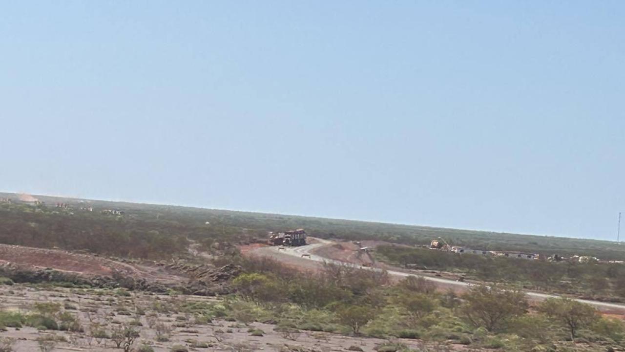 The scene of the latest accident involving a Mineral Resources jumbo road train.