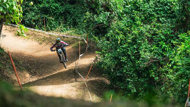 Bragging rights went on the line as the temperatures reached 30 degrees in the tropical north and riders were sweating on pulling out a big race run. Photo: Broken Photography/ AusCycling