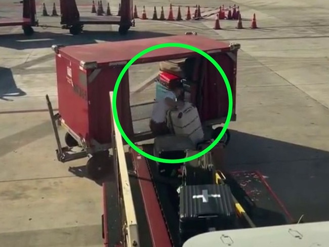 An American Airlines pilot is receiving accolades for stepping out of the cockpit at Key West International Airport to assist in loading luggage onto the plane. Picture: @robertidellxyz