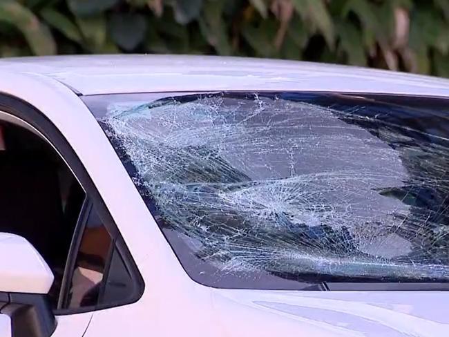 The Uber involved in the crash. Picture: 9 News