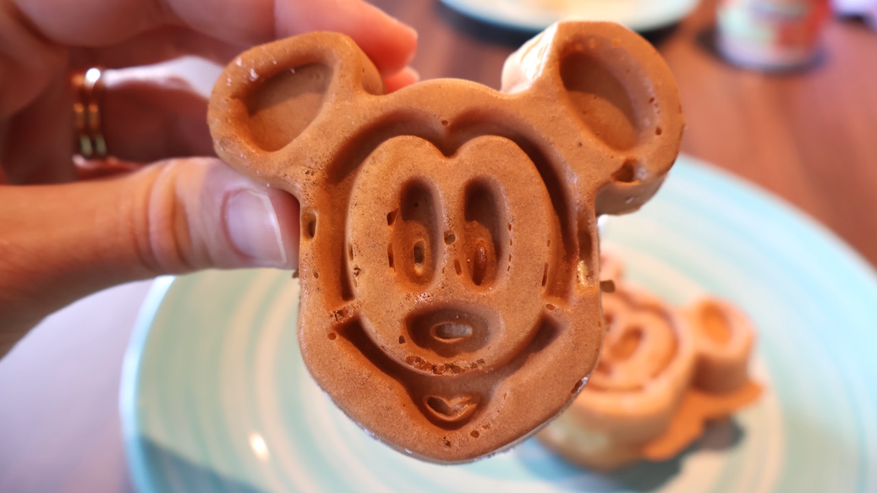 <h2>Mickey Mouse waffles</h2><p>It would be a crime to be on a Disney cruise and not order the Mickey waffles at least once. They're a regular feature of the free buffet at <em>Treasure's</em> Marceline Market, and a popular choice with children. You'll be surprised to discover they are not loaded with sugar. Instead, they are plain vessels for the maple syrup, cream and berries you can add yourself.</p>