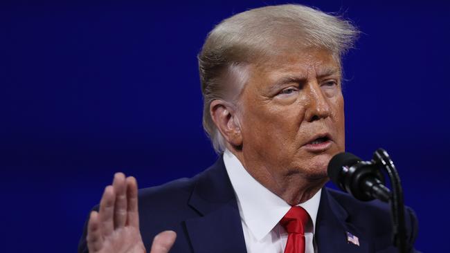 Donald Trump addresses the Conservative Political Action Conference. Picture: AFP.