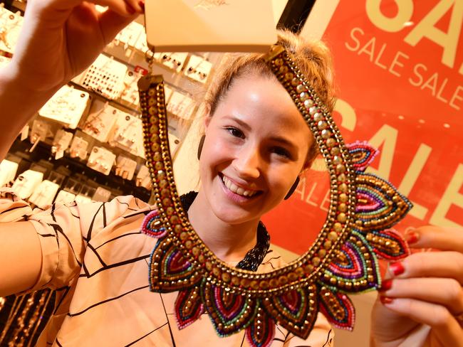 Boxing day sales excitement at Stockland. Annaliese Peever 19yo of Kirwan is Assistant Manager at Lovisa.