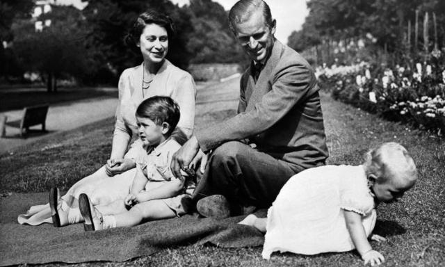 (Files In this undated picture the Royal British couple, Queen Elizabeth II, and her husband Britain's Prince Philip, Duke of Edinburgh are seen with their two children, Charles, Prince of Wales (L) and Princess Anne (R). Britain's Prince Philip, the 95-year-old husband of Queen Elizabeth II, will retire from public engagements later this year, Buckingham Palace said Thursday, May 4, 2017, in a surprise announcement. The Duke of Edinburgh, who turns 96 on June 10, is the longest-serving consort in British history, and is still in good health.  / AFP PHOTO / -