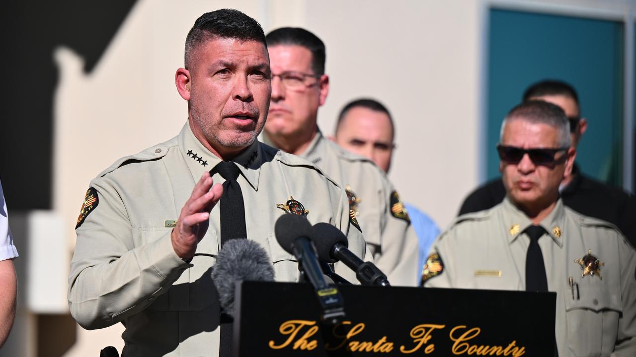 Santa Fe County Sheriff Adan Mendoza speaks during a press conference on Friday. Picture: Sam Wasson/Getty Images