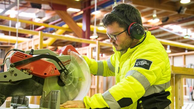 Generic shot of someone from the construction industry. For TasTAFE editorial for Back to School feature for Hobart Mercury