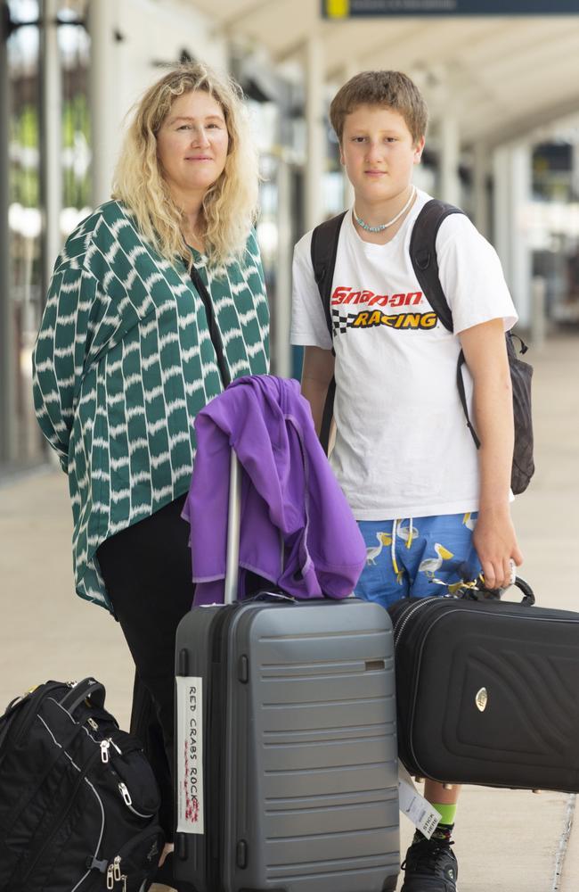 Mother and Son Sally and Shanhun Dashel remained optimistic about the remainder of their Top End holiday. Picture: Floss Adams.