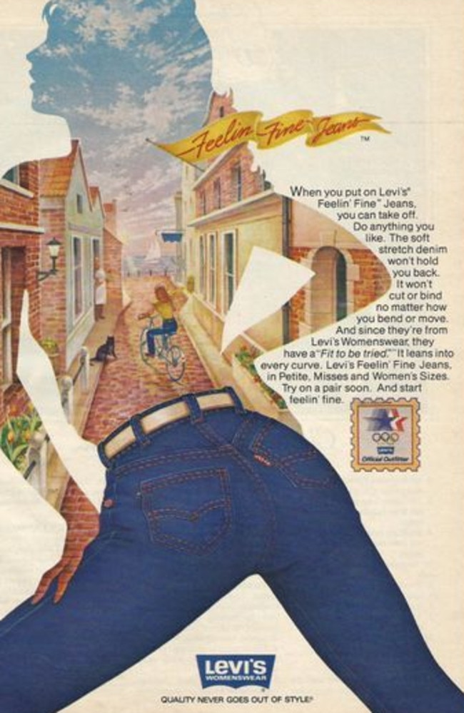 Levi’s “Feelin’ fine” jeans introduced us to “soft stretch denim” — and we’ve never looked back. Picture: OldSchoolAds