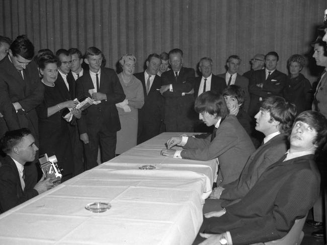 29/6/1964 Beatles press conference in Brisbane in 1964. Picture: News Corp