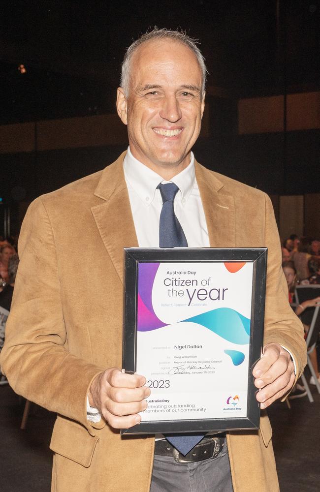 Sergeant Nigel Dalton was named Australia Day Citizen of the Year at the 2023 Australia Day Awards at the Mackay Entertainment and Convention Centre (MECC) on Wednesday, January 25, 2023. Picture: Michaela Harlow