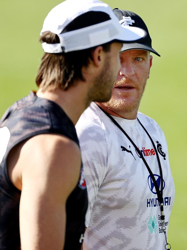 Voss with Lachie Plowman. Picture: Michael Klein