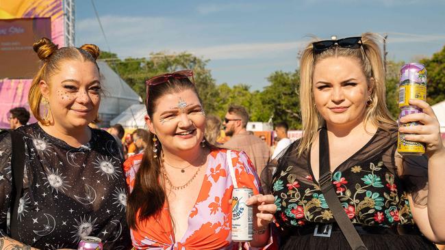 Erin, Amber and Susan at BASSINTHEGRASS 2023. Picture: Pema Tamang Pakhrin