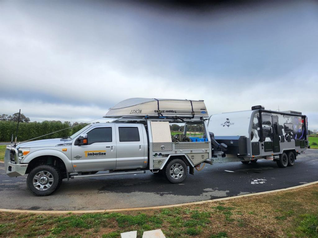 Stewart Gander had his work ute – a Ford F350 worth $350,000 – stolen as he and his wife slept in their caravan and their sons slept outside in swags, at a Yeppoon caravan park during the winter school holidays. He had driven the ute and caravan 21 hours from their home in Benalla, Victoria, for the holiday.