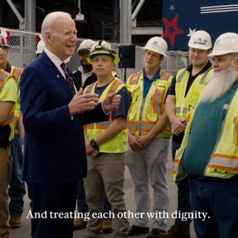 A screen grab from President Joe Biden's campaign video.