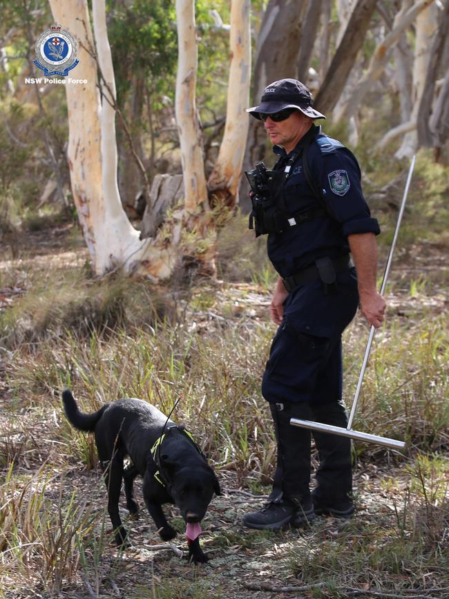 Detectives have conducted a forensic search in bushland about 16km southwest of Goulburn as part of the investigation into the suspicious disappearance of Samah Baker. Picture: NSW Police