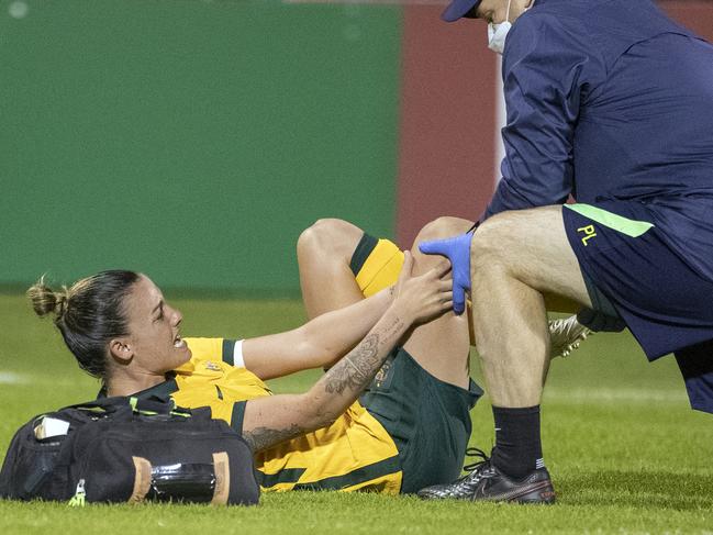 Logarzo injured her ACL in a friendly against Ireland in 2021. Picture: Tim Clayton/Corbis via Getty Images