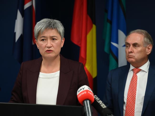 The Minister for Foreign Affairs, Senator the Hon Penny Wong, and Minister for Trade and Tourism, Don Farrell, Foreign Minister Penny Wong announced on Tuesday that China and Australia had reached a partial breakthrough in their longrunning trade dispute over Chinese sanctions on Australian products worth an estimated $20bn a year. Picture: NCA NewsWire / Naomi Jellicoe