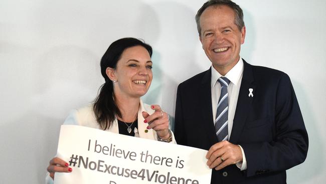 Labor Member for Lindsay Emma Husar with Bill Shorten. Picture: Mick Tsikas