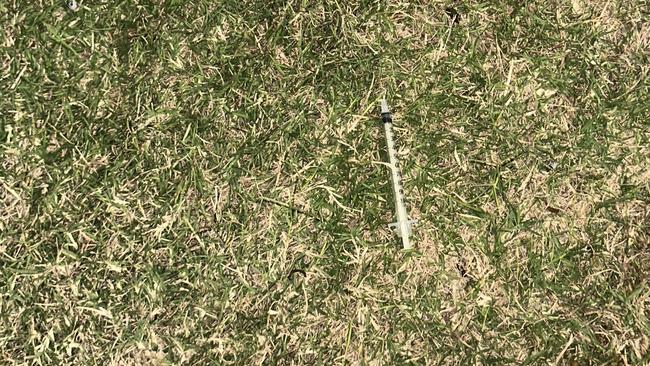 A used syringe found on the field at Clifford Park, Goonellabah. Picture: Supplied