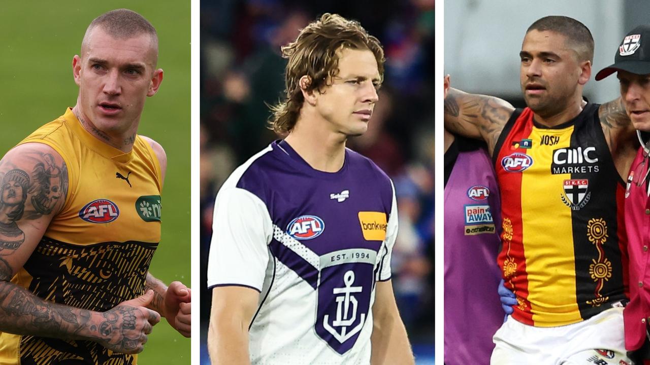 Fears Nat Fyfe's season could be done, but there's better news for Dustin Martin and Brad Hill.