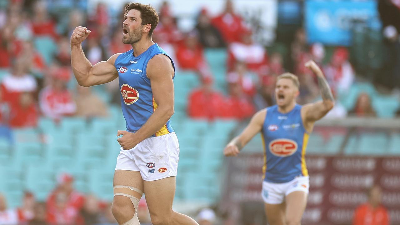 Levi Casboult booted two crucial late goals in the win. Picture: Cameron Spencer/Getty Images