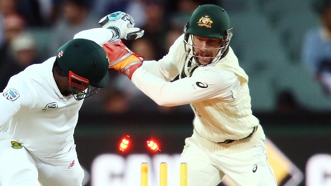 Matthew Wade’s improved glovework was on show in Australia’s third Test win.