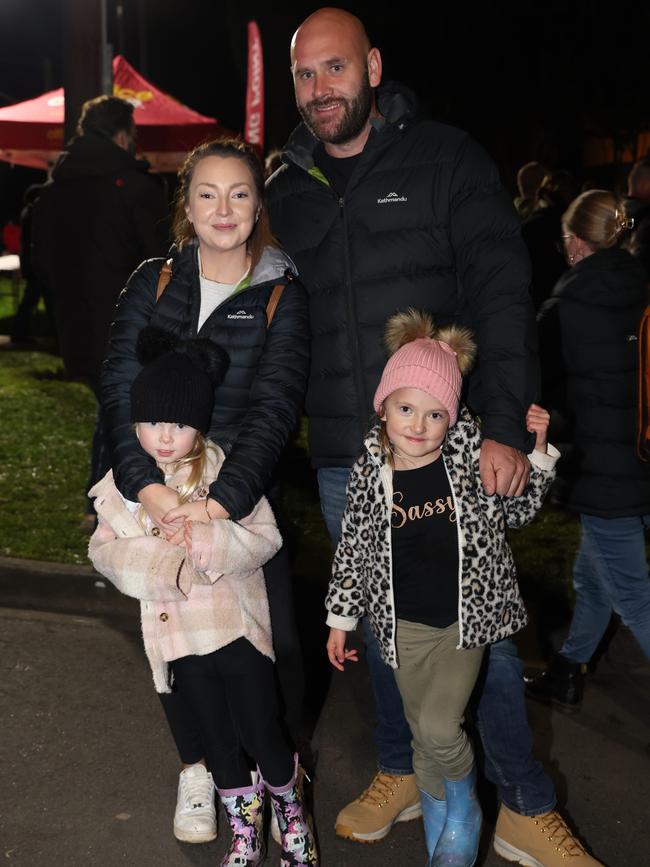 MELBOURNE, AUSTRALIA - JULY 26 2024 Hayley, Thea, Elara and Jake Attend the Gippsland SnowFest held in Warragul. Picture: Brendan Beckett