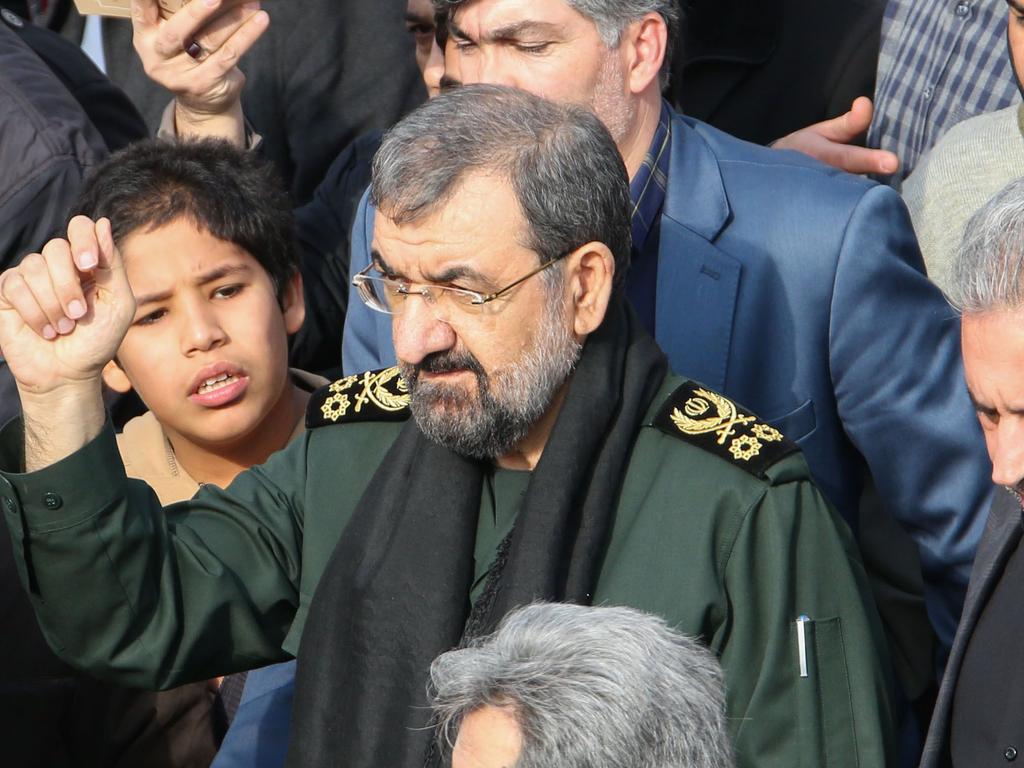 Mohsen Rezai, Iranian former chief of the Revolutionary Guards, took part in one of the demonstrations against American crimes. Picture: Atta Kenare/AFP.