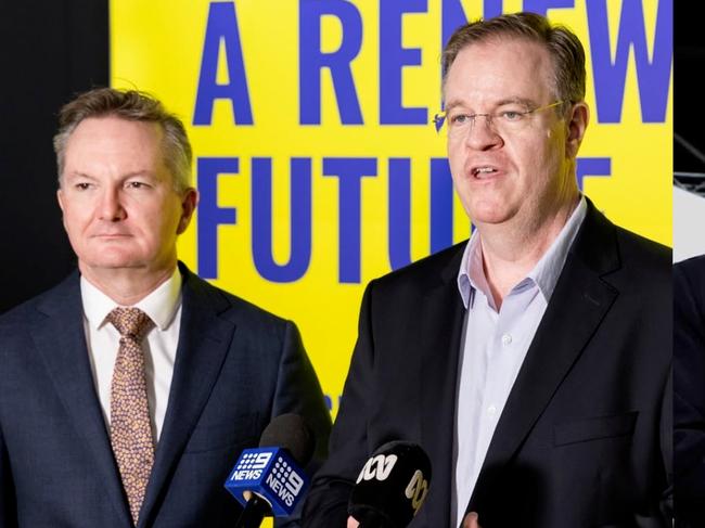 John Grimes alongside Chris Bowen at various energy events. Source_ Facebook.
