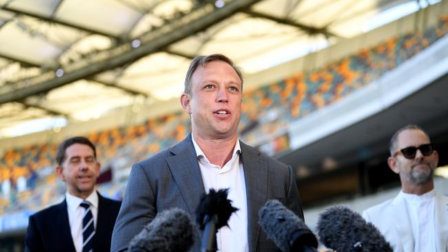 Queensland Premier Steven Miles at the Gabba. Picture: NewsWire / Dan Peled