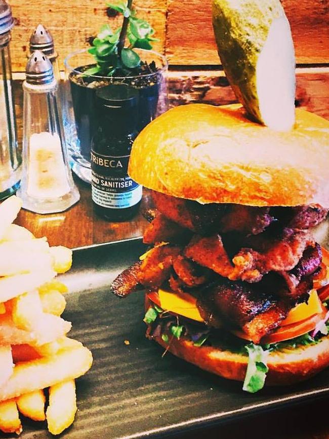 Chevron Island's Tribeca NYC serves up truly delicious food. Pictured is one of the burgers on offer at the bar and restaurant.