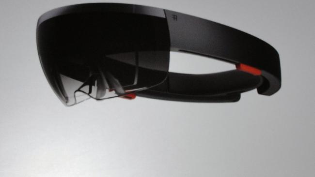 Microsoft’s HoloLens headgear that overlays 3D objects on the real world.