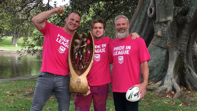 Ian Roberts, left, will join the NRL’s float during the Mardi Gras.