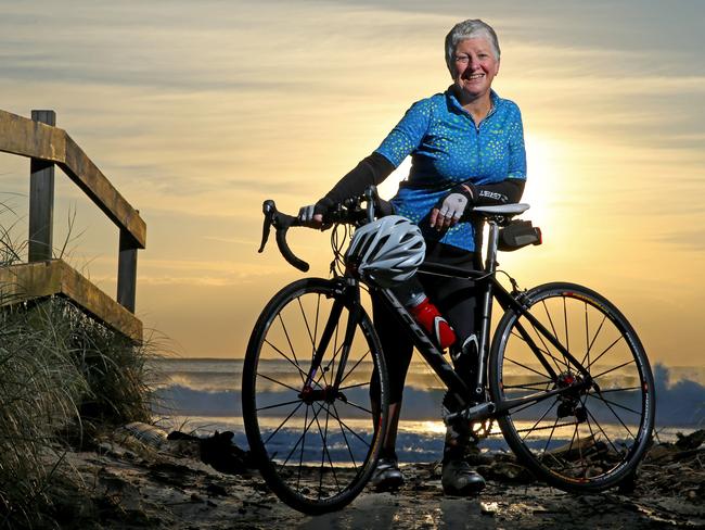 Roz is ready to greet a brand new day from the saddle of her bike. Picture: Nathan Edwards