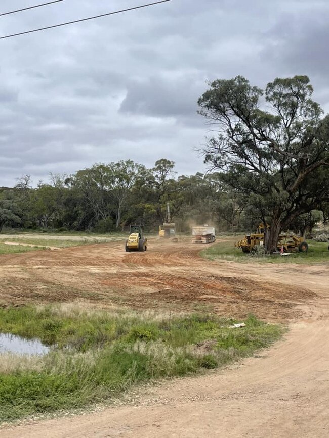 A new levee is built at Morgan, and the existing one extended at Morgan Riverside Caravan Park Picture: Supplied