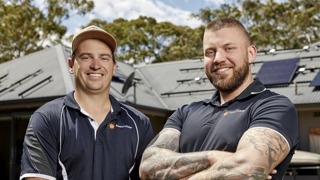 Matthew Summerville, RenewCo Solar founder (right) with installation manager, Nathan Evans.