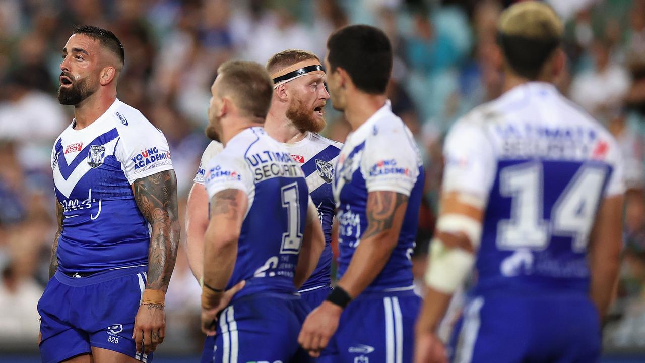 The Bulldogs are last on the NRL ladder after seven rounds. Picture: Cameron Spencer/Getty Images