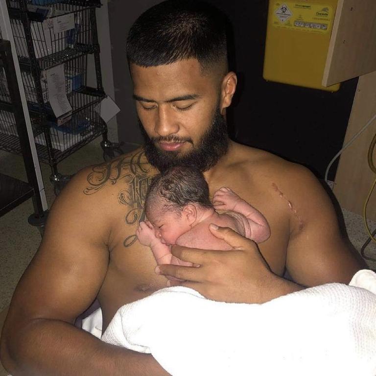 Payne Haas and Leilani Mohenoa welcomed a baby girl named Lalita on May 16. Picture: Instagram