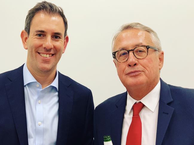 Opposition finance spokesman Jim Chalmers with mentor and former boss Wayne Swan.