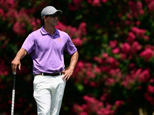 GREENSBORO, NORTH CAROLINA - AUGUST 06: Adam Scott of Australia looks on from the ninth green during the final round of the Wyndham Championship at Sedgefield Country Club on August 06, 2023 in Greensboro, North Carolina.   Logan Whitton/Getty Images/AFP (Photo by Logan Whitton / GETTY IMAGES NORTH AMERICA / Getty Images via AFP)